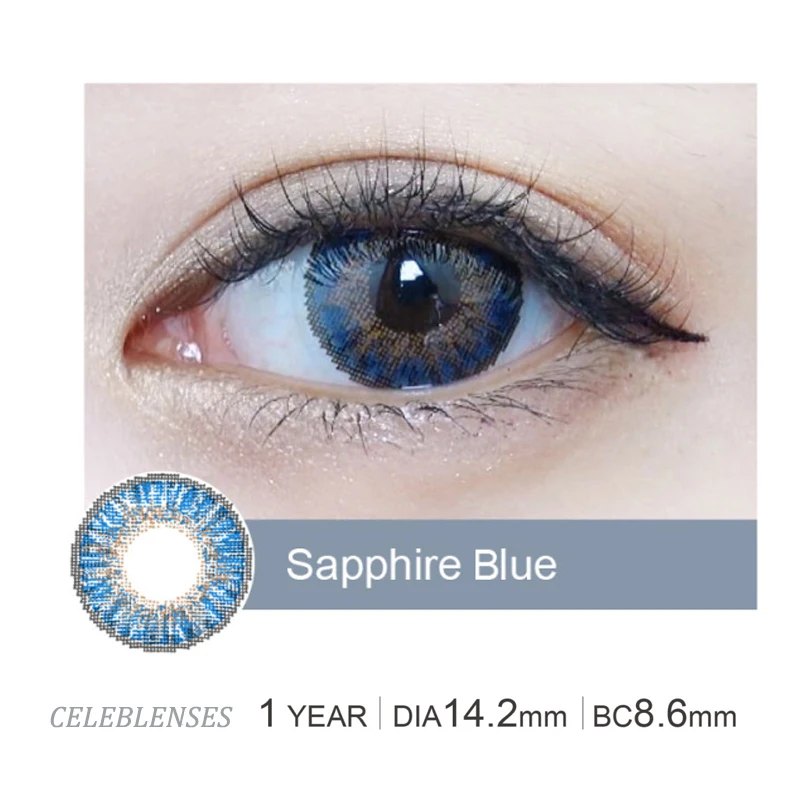 wholesale yearly cat eye crazy lens luxurious contact lens case sweety topaz