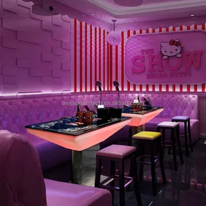 Remote Control Dining Tables Bar Counter Metal Base Table Modern Plastic Table Commercial Bar Furniture