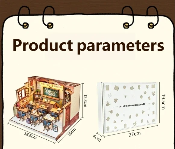 product diy wooden dollhouse miniature kit   student book nook  kids doll house with wooden architecture for creative building-0