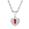 silver cable chain+White broken heart pendant