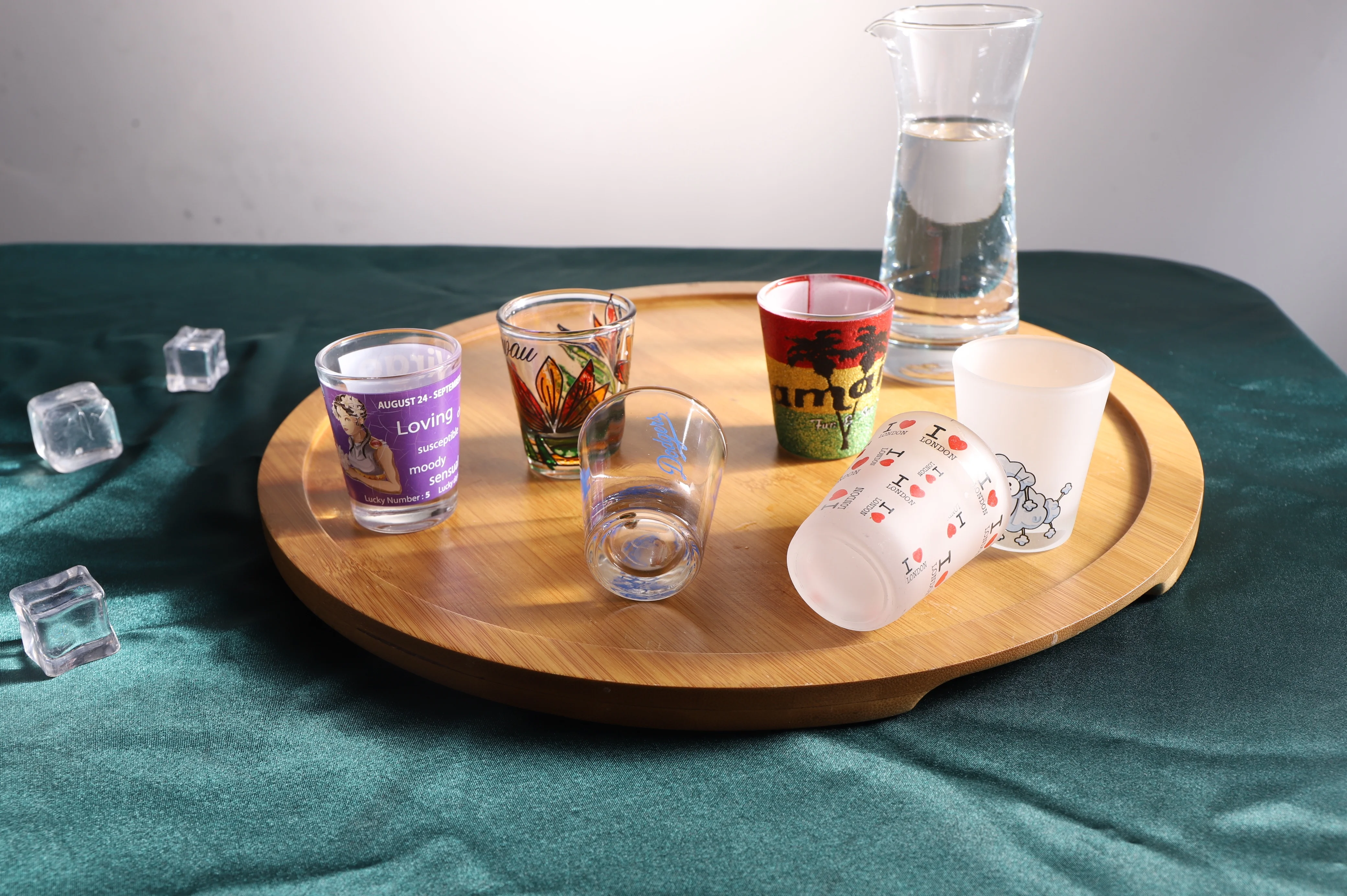 2oz Frosted Sublimation Glass Cups for Bars Straight Cylinder Customized Shot Glass for Vodka Whiskey Tequila Cup