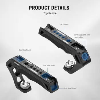 NEEWER Universal Camera Cage & Top Handle with 3/8" ARRI Locating Pins Kit, Video Rig Camera Stabilizer with Arca Type Base detail image