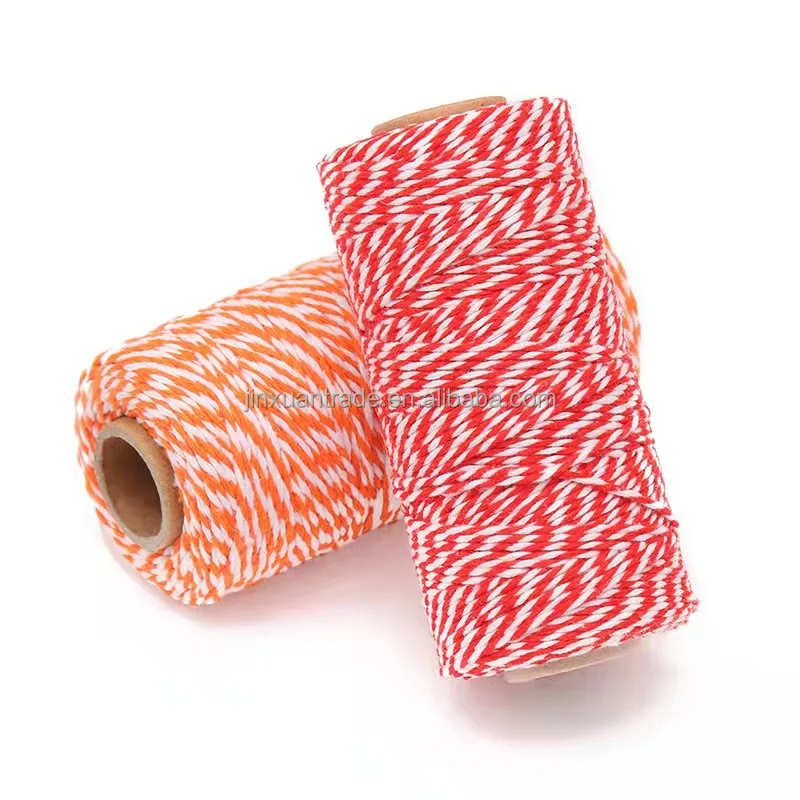 2mm Red/white Striped Baker Twine Striped Binding Bakers Metallic