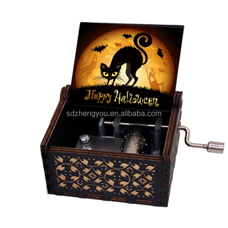 Color Printing Music Box Halloween Gift Wooden Music Box Nightmare