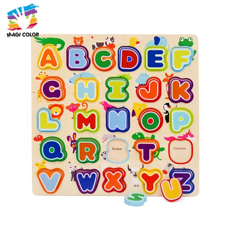 Готово к отправке Развивающие детские деревянные игрушки животных алфавит головоломки для раннего обучения