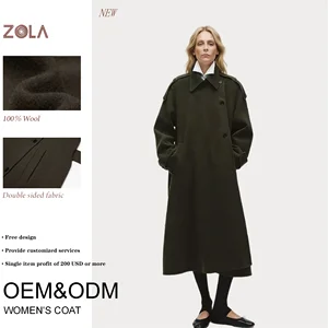2026  Wool Coat New Women's Double-Breasted Oversized Trench Winter Warm Office Outerwear Factory Price