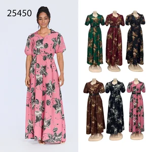 New Wholesale Summer Casual Loose Lapel Short Sleeve Fashion Printed Dress