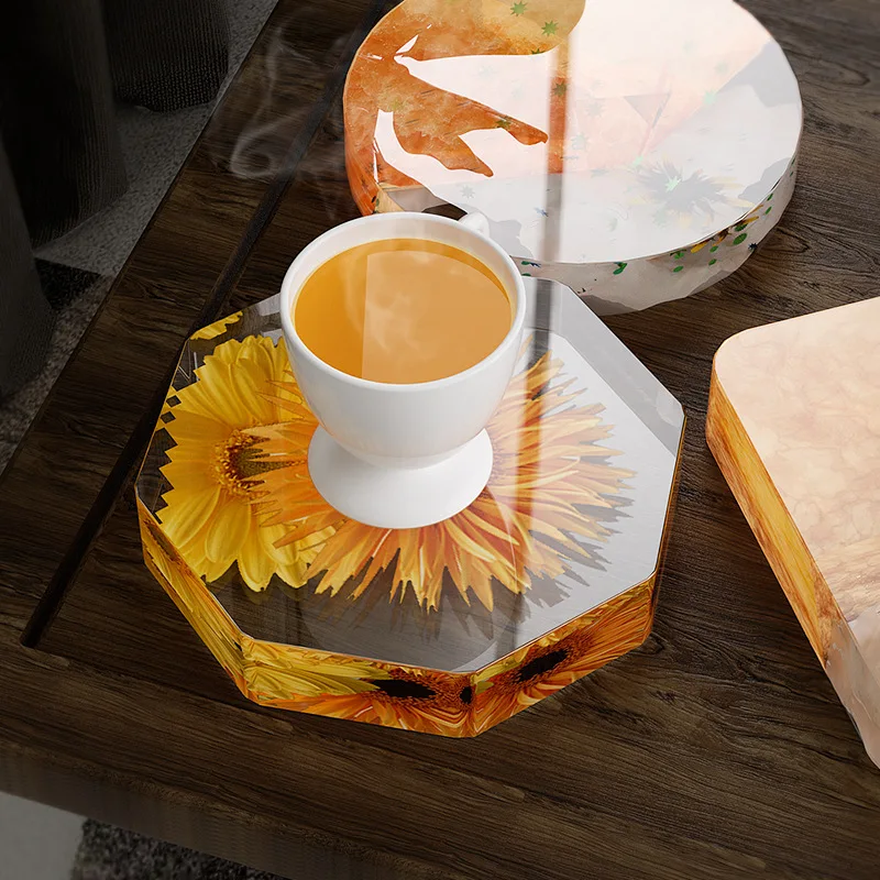 Multi-Shape Silicone Resin Coaster Mold,  DIY Crystal Epoxy Mould, Reusable Food-Grade Silicone Tool for Craft & Home Decor details