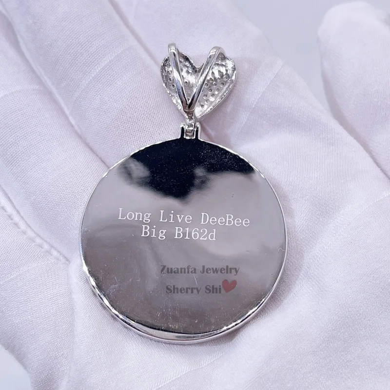 45mm Width Broken Heart Bail Vvs Moissanite Diamond Memory Picture Custom Pendant Photo Buy