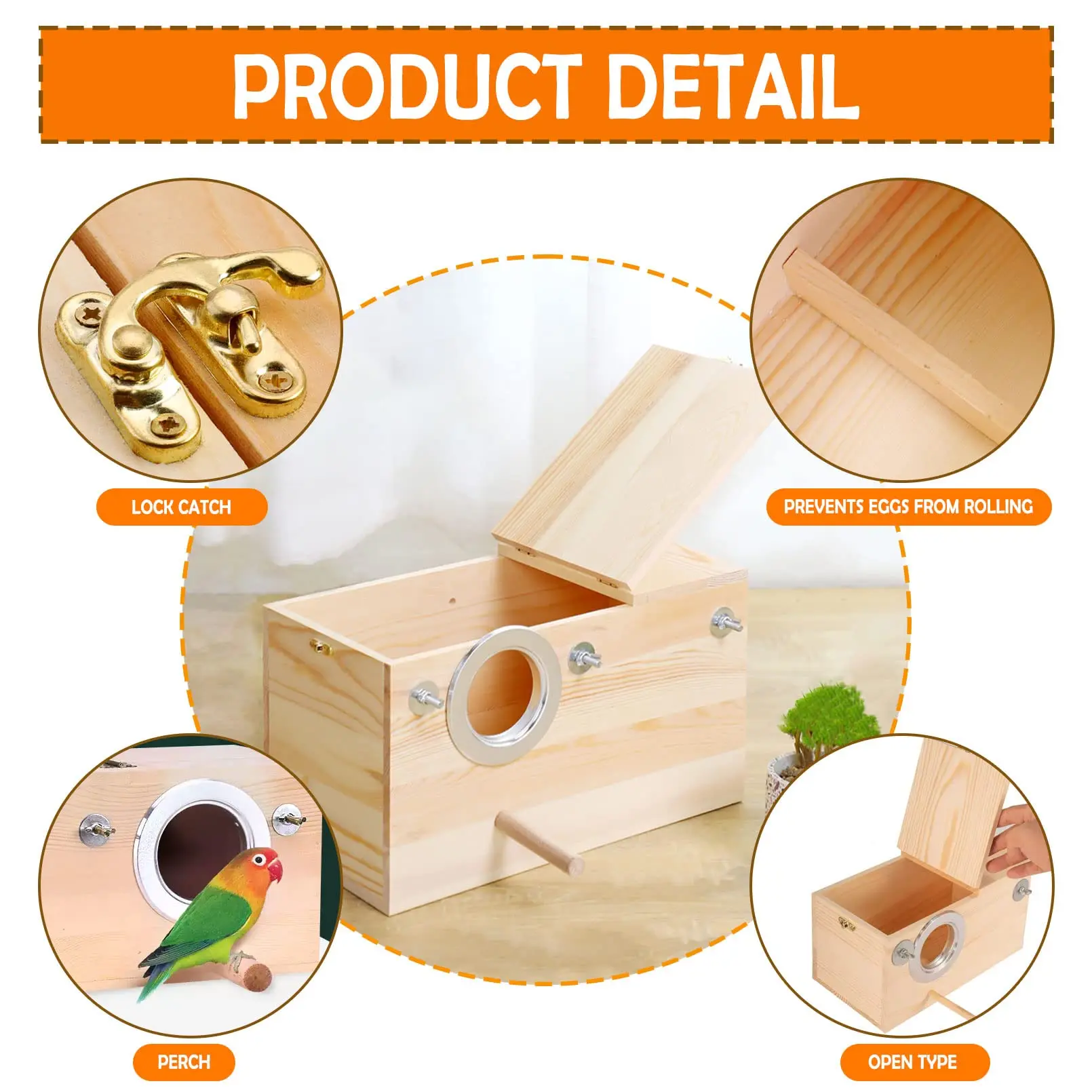 Nichoir Douillet Pour Oiseaux - Pour Perruches, Calopsittes, Pinsons, Avec Housse Lavable En Machine - 3