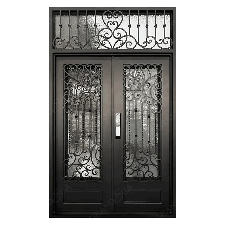 Double Entry Wrought Iron Patio Doors - Durable & Stylish