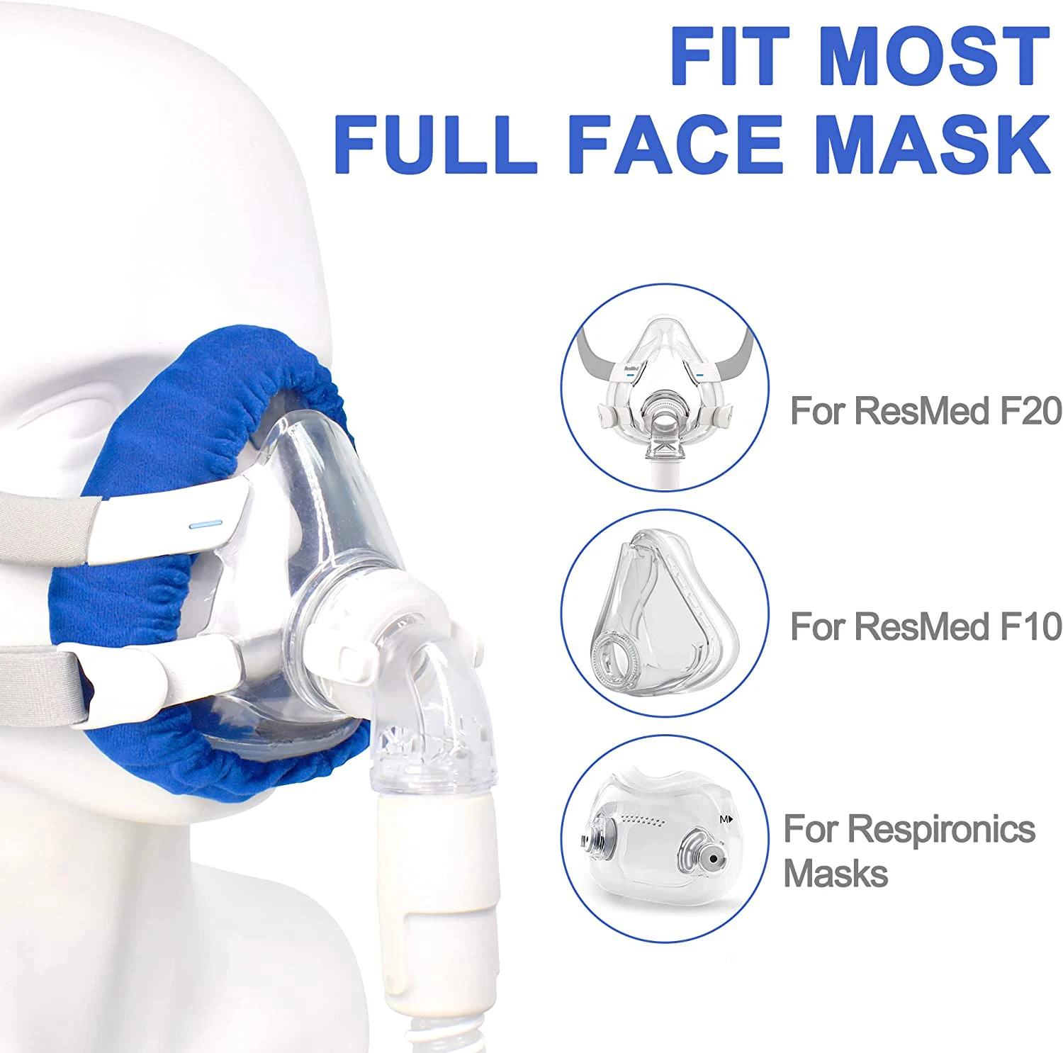 Full Face Cpap Mask Liners Reusable Cushion Covers For Airfit F20 And
