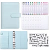 Raccoglitore azzurro + foglio budget + 8 tasche budget + 2 adesivi
