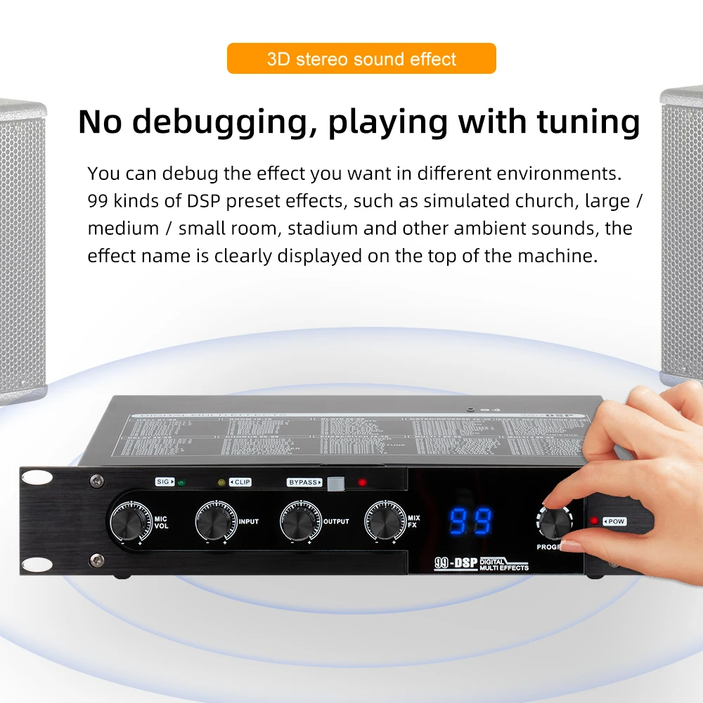 Professional Digital Audio Effects Dsp99 Bluetooth Music Overdrive