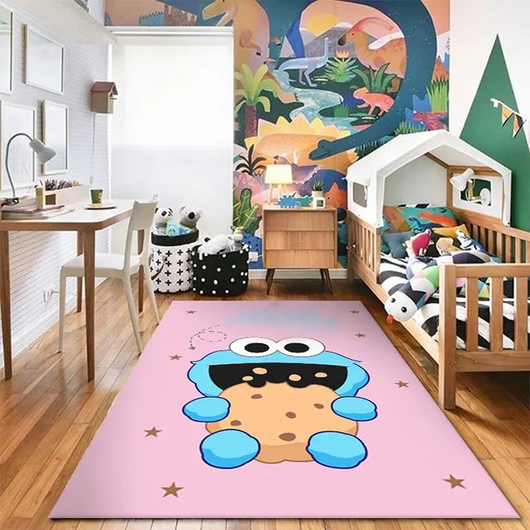 Custom Cartoon Design Area Rugs with Logo 3D Printed Soft Woven Kitty Runner Washable Carpets & Rugs for Living Room Bedrooms