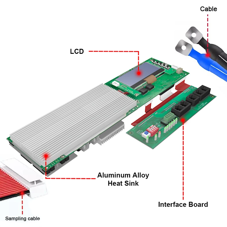 Lifepo4 3.2v Battery Management System Bms 16s 48v Pcb Boar 80a 100a ...