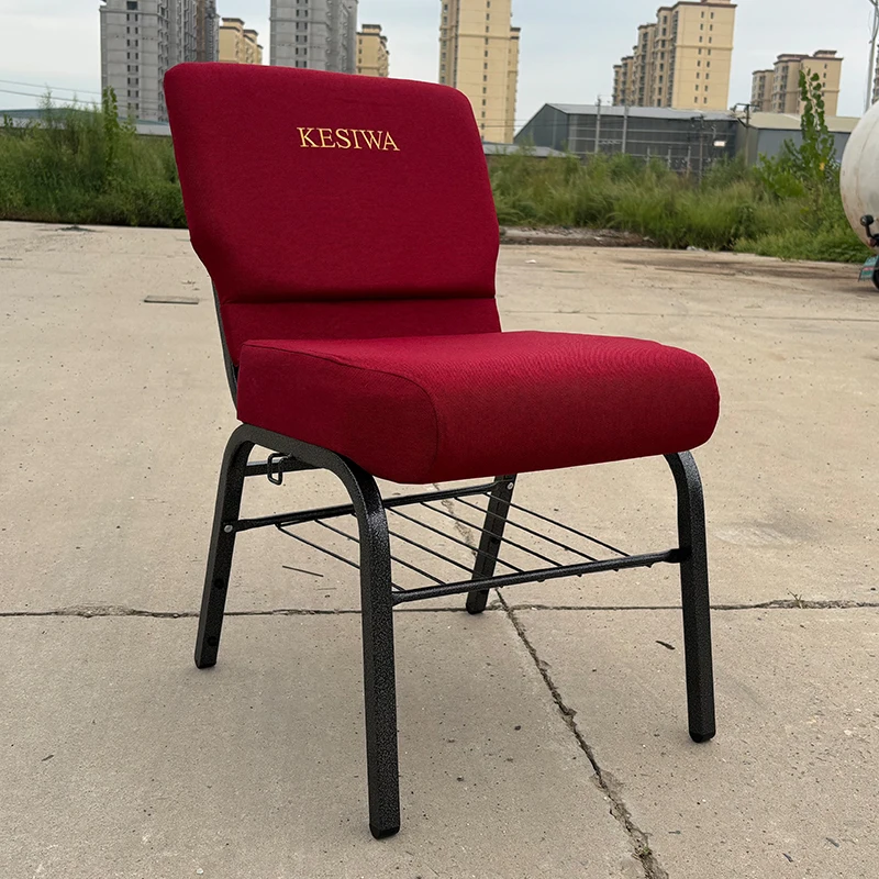 Factory Modern Cheap Popular Padded Burgundy Stackable Church Chair for Sale