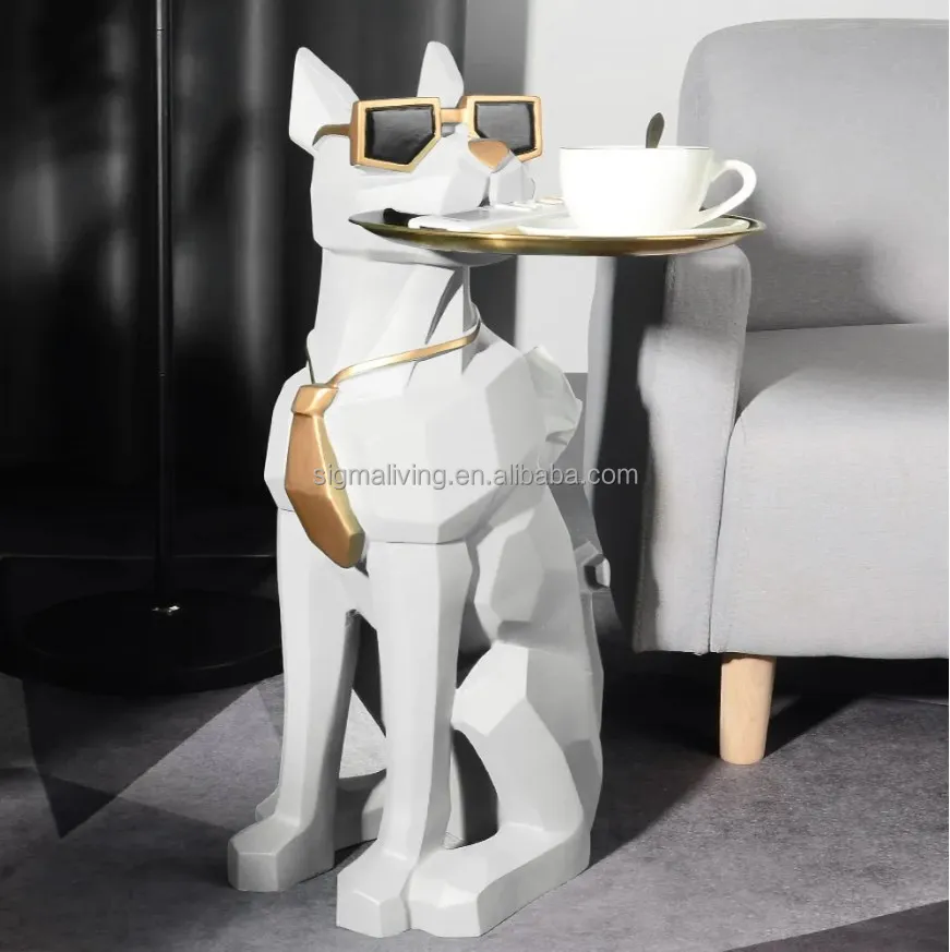 Modern white side table with tray shelves cute grayhound end table