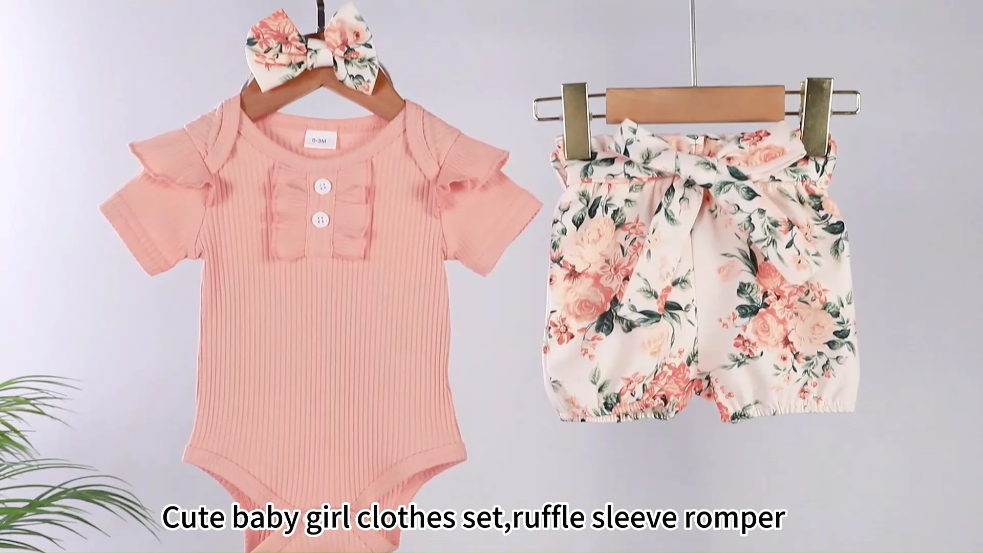 Newborn Baby Girl Clothes Romper Shorts Set Baby Girl Summer Outfits