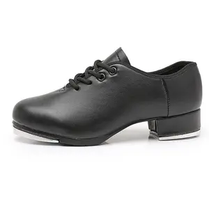 High Quality Men Women Adult Kids Tap Dance Shoes Cotton Lining Rubber Outsole Black Wholesale