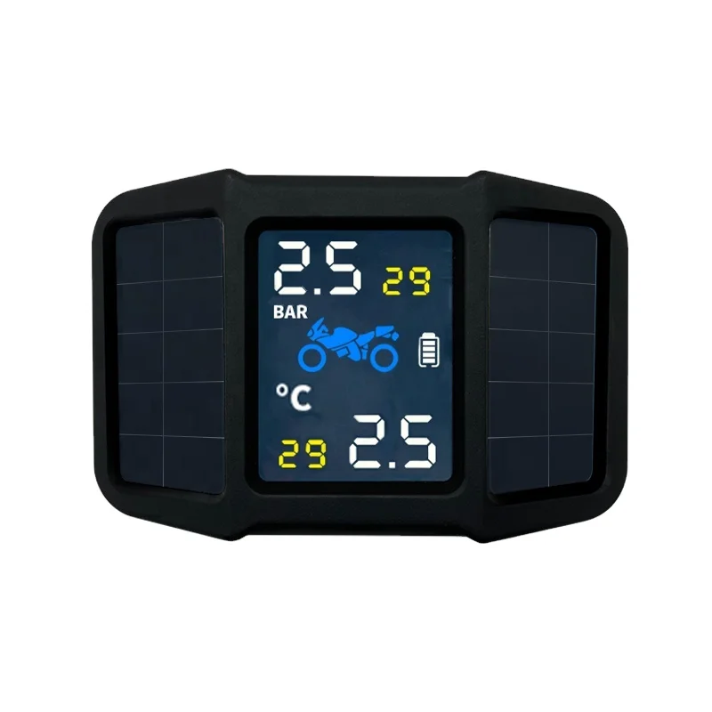 Wireless Motorcycle Tire Pressure Monitoring System TPMS LCD Fit Motor Scooter Bike
