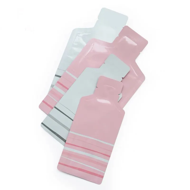 Custom Printed Bottle Shaped Die-cut Pouch for Shampoo and Conditioner Matte Finish Cosmetic Sachet for Skincare Samples