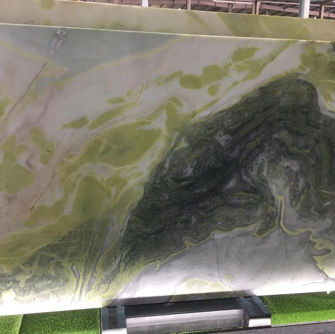 Dreaming Green Marble Slab - Luxury Polished Background