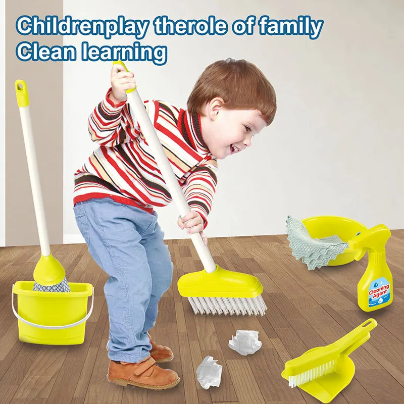 Pretend Housekeeping Dust Sweep Mop Kids Detachable Toy