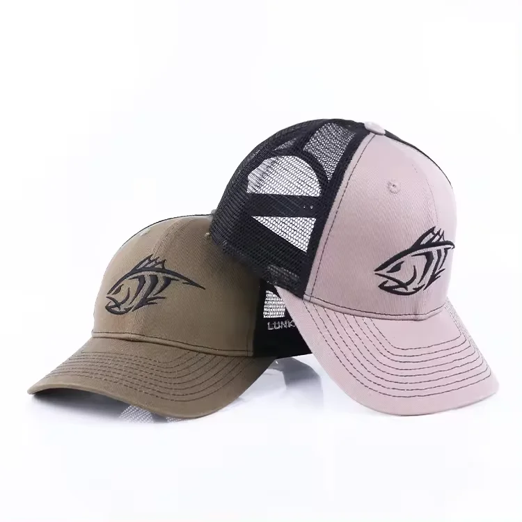 Custom Color Block Embroidery Logo Polyester Mesh Cap