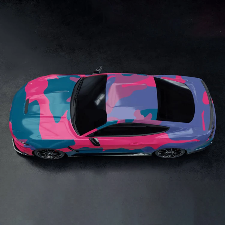 Custom Car Wrap Sticker Glossy Matte Waterproof Pattern pink Blue Car Auto Vinyl Body Wrap Graphics