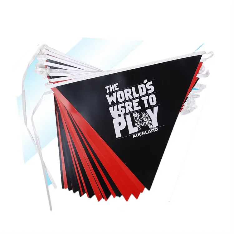 High Quality plastic PVC Customized design Pennants String Flag Triangle Bunting Banner For outdoor Decoration