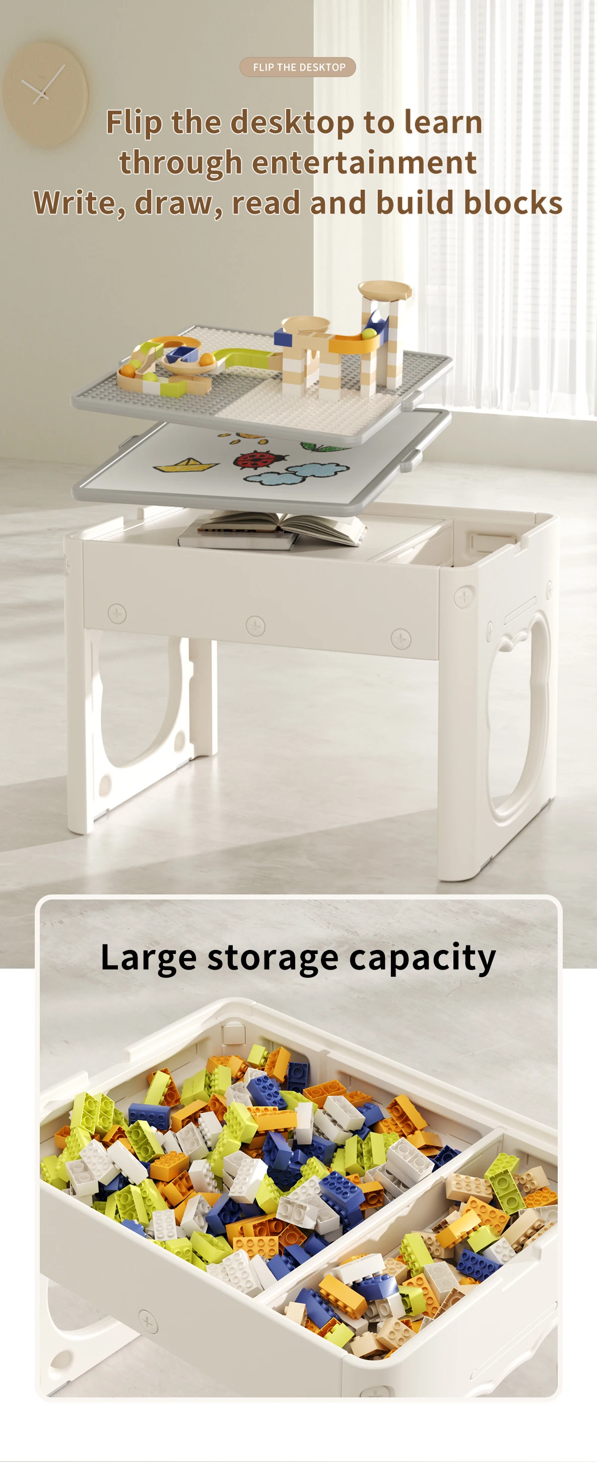 Multifunctional Plastic Toddler Home Activity Table with Chair Set for Kids' Drawing & Block Building Colorful & Comfortable manufacture