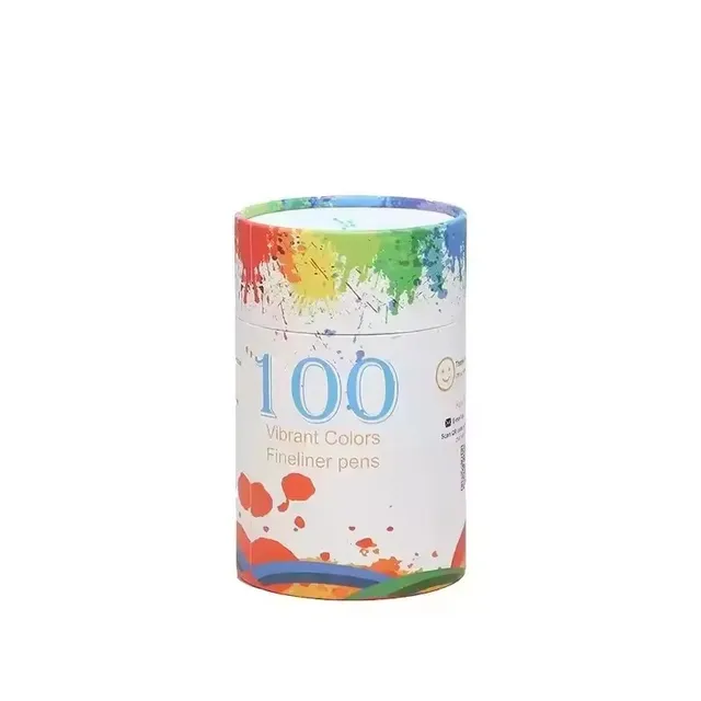 Hot selling custom children's 100 watercolor pen paint gift packaging cardboard box