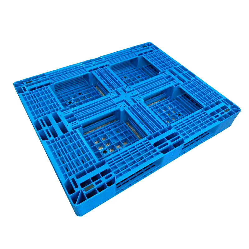 HDPE Logistic Heavy Duty 3 Open Deck dengan Runners Rack Pallet Plastik untuk Penyimpanan kiriman