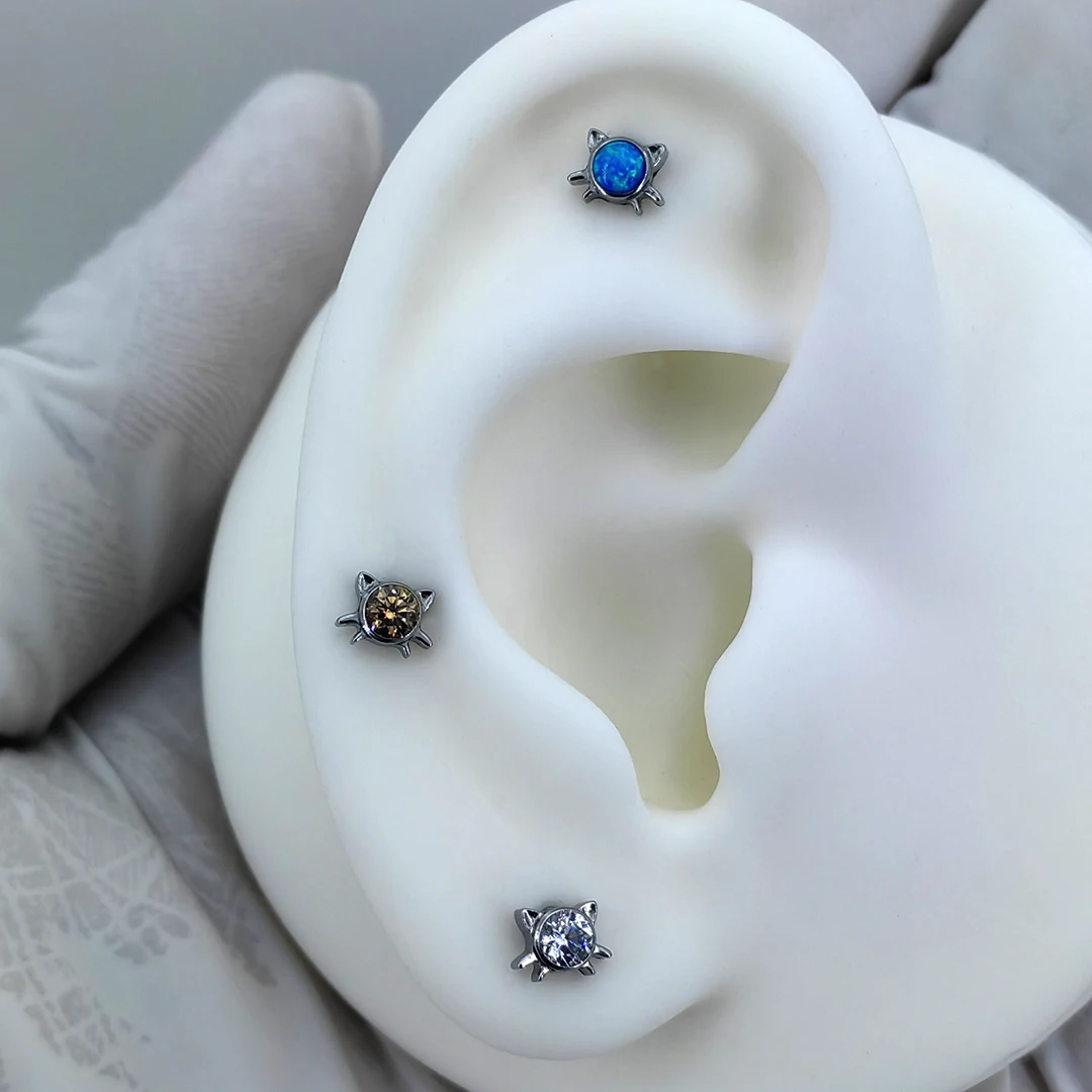 Calendo G23 Titanium Piercing Jewelry 16g Internally Threaded Screw