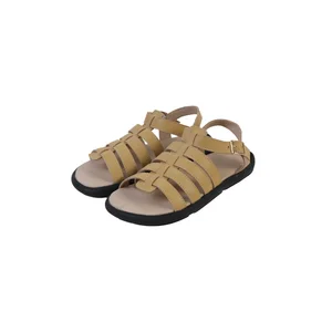 Babyhappy Eco-friendly Leather Durable Barefoot Rubber Soles Wholesale Kids Sandals