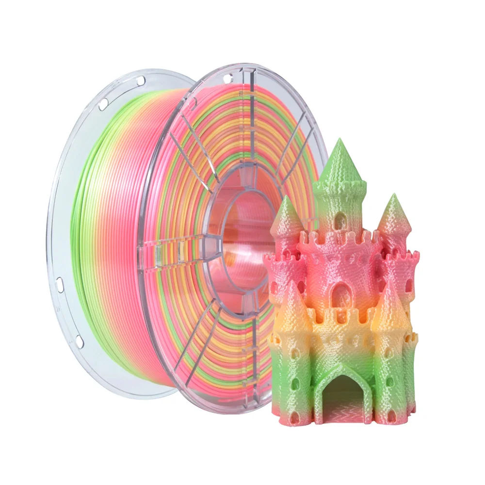 Newmars3dp High Quality PLA Rainbow Filament 1.75mm 1kg Multicolor Customized Colors 220-260C 3D Printing Material 3D Printer