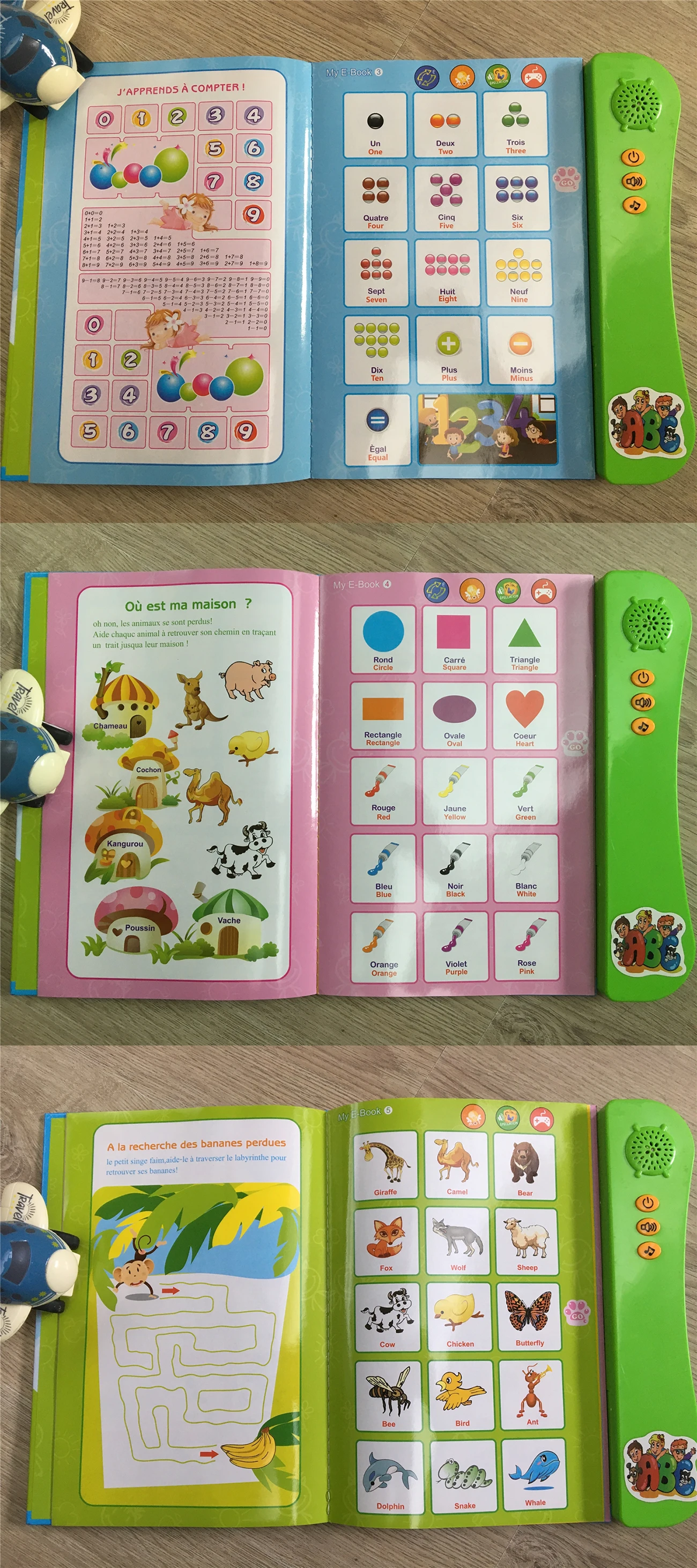 Generic Livre de Lecture Audio, Portugais English Interactive Audio Book Education Améliorer Les Compétences Linguistiques pour Les Enfants Bilingues (Green