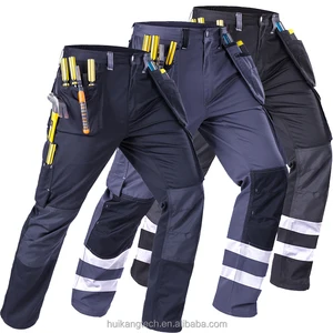 Customized Logo Accepted Professional Workwear Grey Work Clothes Reflective Pants Men