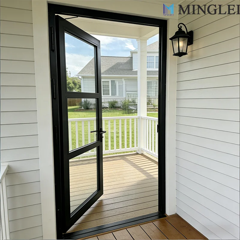 बाहरी डबल फ्रंट प्रवेश दरवाज़े, हरिकेन प्रभाव वाले स्विंग शैली के एल्युमीनियम मिश्र धातु फ्रेंच दरवाज़े घर के लिए