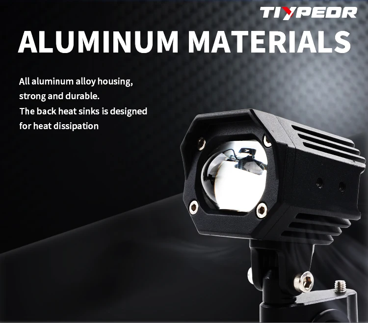 TIYPEOR Upgrade Motorcycle Aluminum Super Bright Spotlight High/Low Beam Auxiliary Headlight Fog Light for Off-road ATV UTV SUV manufacture