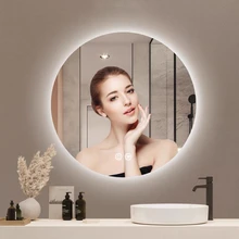 Wholesale High Quality Wall Mounted Round Touch Screen Bathroom Mirror With Led Light