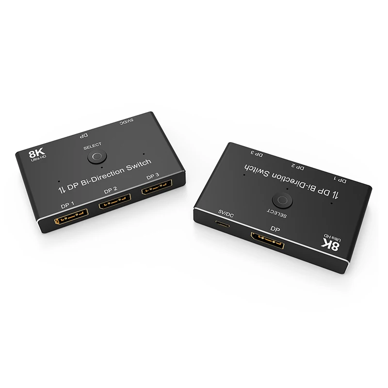 3 Port 8k Dp Displayport Bidirection Switch Switcher Adapter 8k 60hz