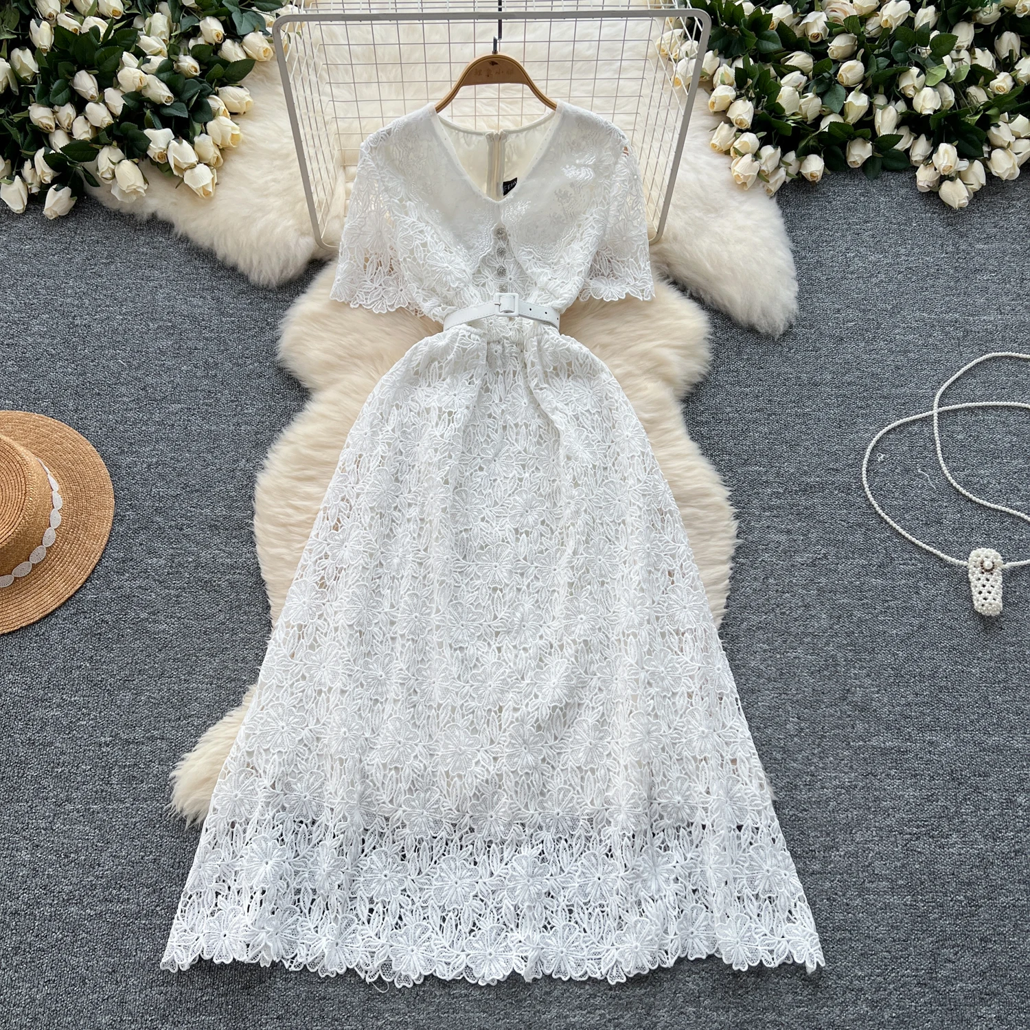 ethnic midi dress Ethnic Motifs Midi Dress XS / Lavender / Pure Cotton