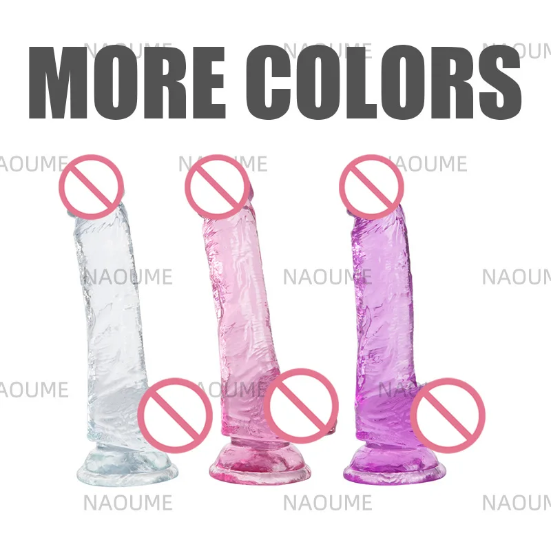 Transparency Realistic Dildo 8.1 Inch Big Dildo Female Masturbation Sex Toys G Spot Clitoral Stimulator Penis Sex Toys for Women