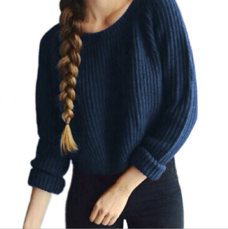 Autumn Winter Women Korean Style Pullovers Sweater Long Sleeve Crop Jumpers Sweater