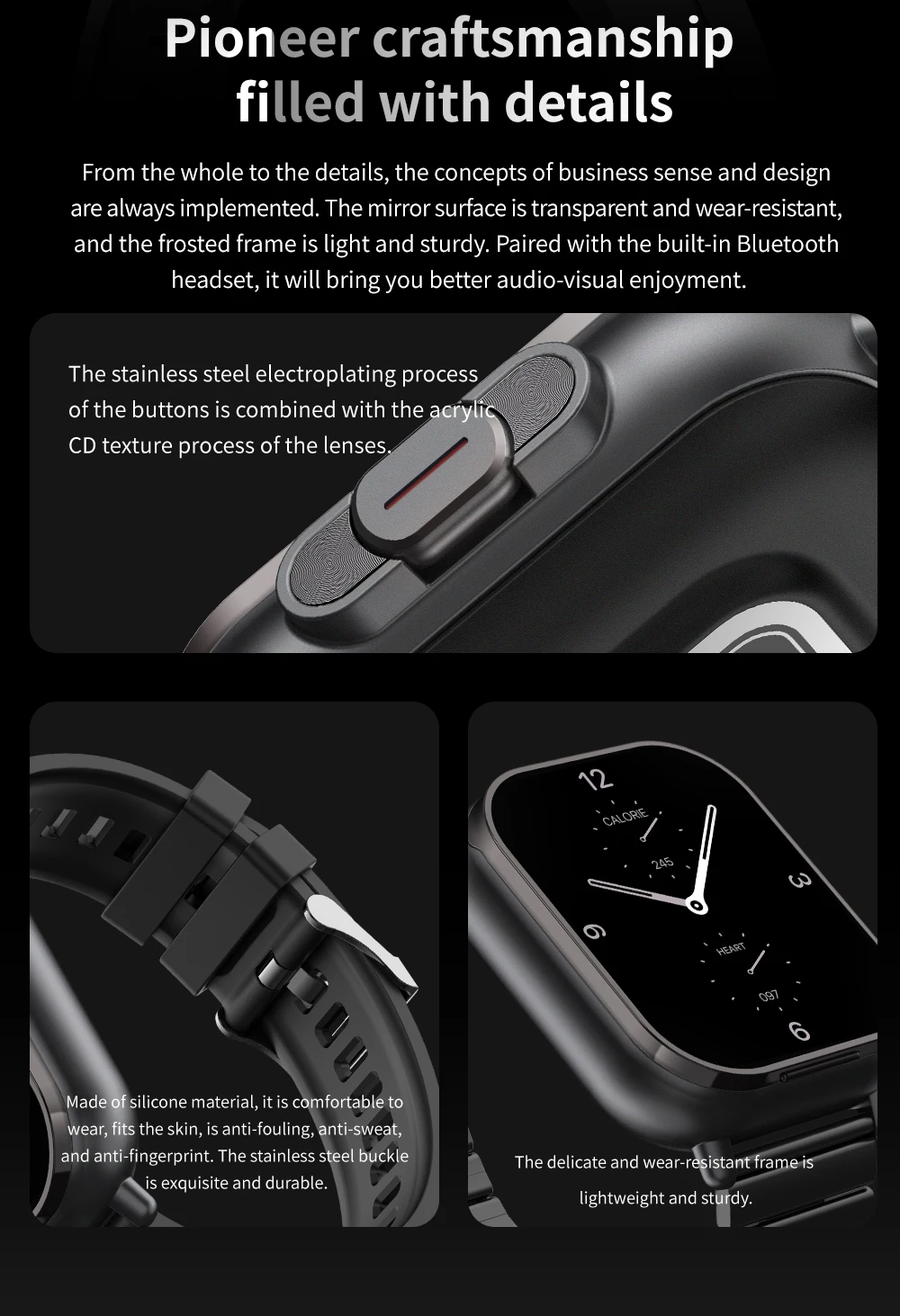 2026 Smart Watch D8E with Earbuds & Heart Rate Monitor