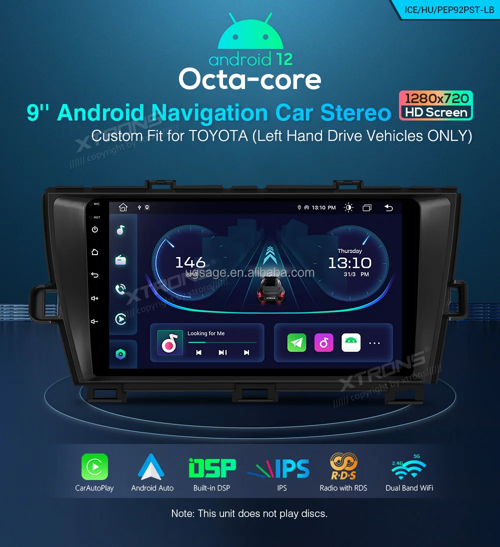 Xtrons 9" Android 12.0 Ips Dsp Multimedia Car Stereo For Toyota Prius ...