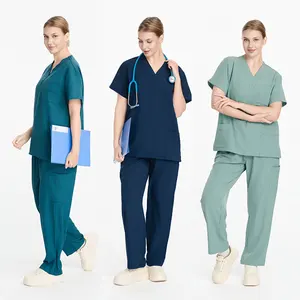 Wholesale Custom Medical Uniform Women's Scrubs Set Hospital Doctor Nurse Scrubs Uniforms Set