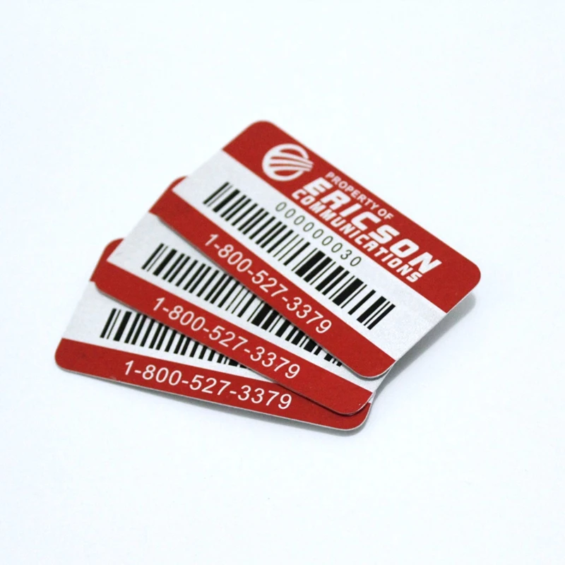 Custom Metal Property Asset Tag Bar Code Serial Numbers 3m Self